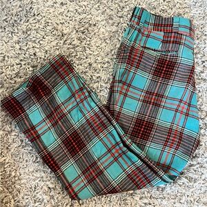 vintage blue plaid trousers